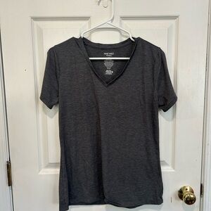Nine West Soft Spun Charcoal V Neck Tee